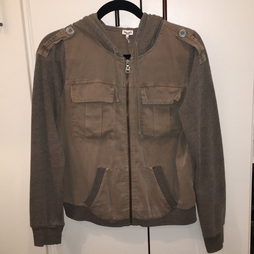 Splendid Army Green Hooded Utility Jacket - M